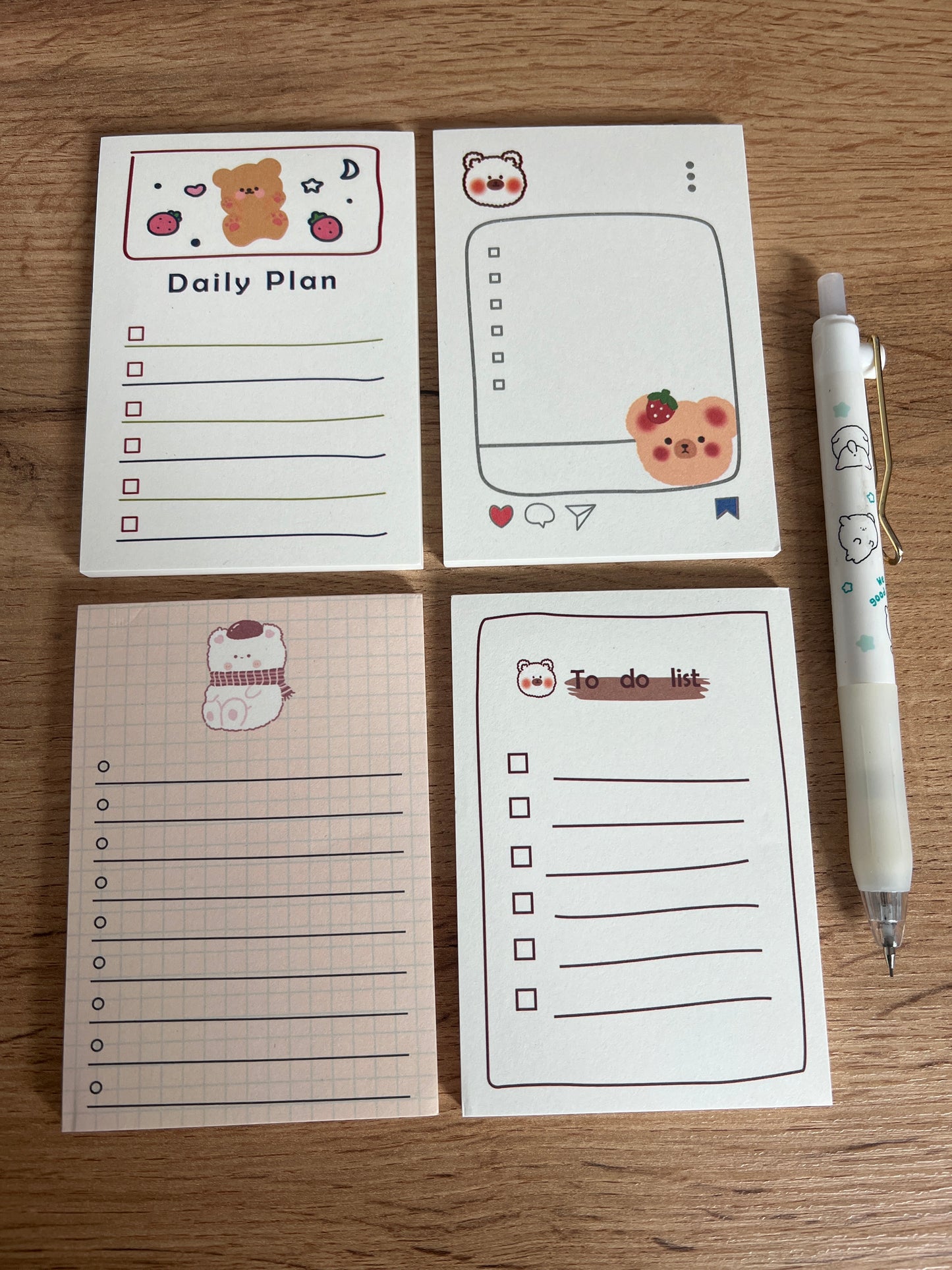 Bloc Notes - 4 bloc Ours Cartoon 🐻