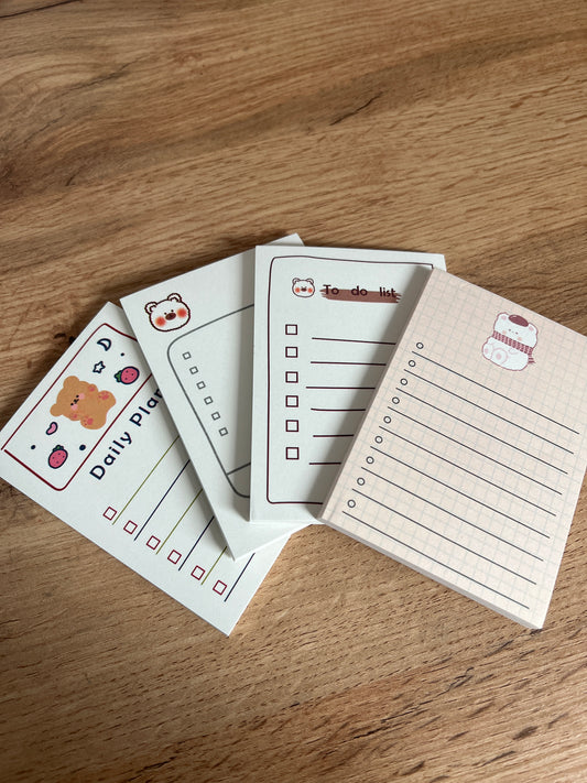 Bloc Notes - 4 bloc Ours Cartoon 🐻