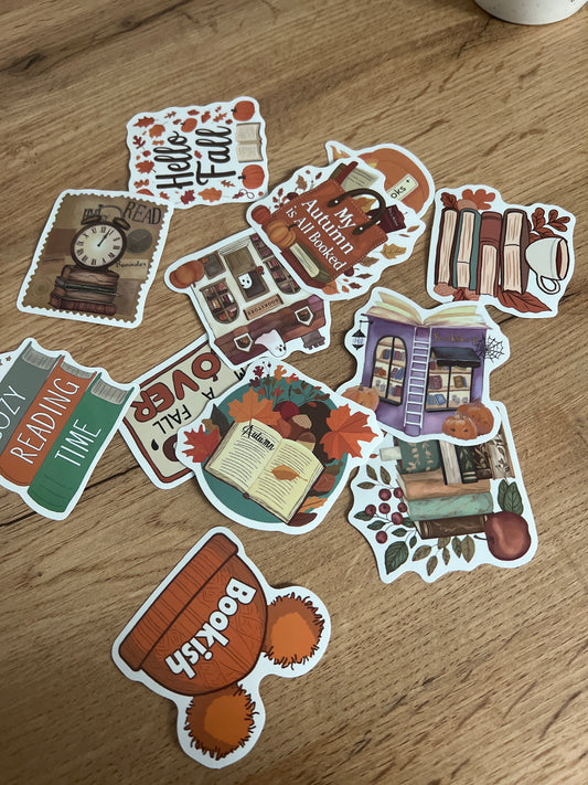Stickers – Automne Livres (lot de 10) 🍁