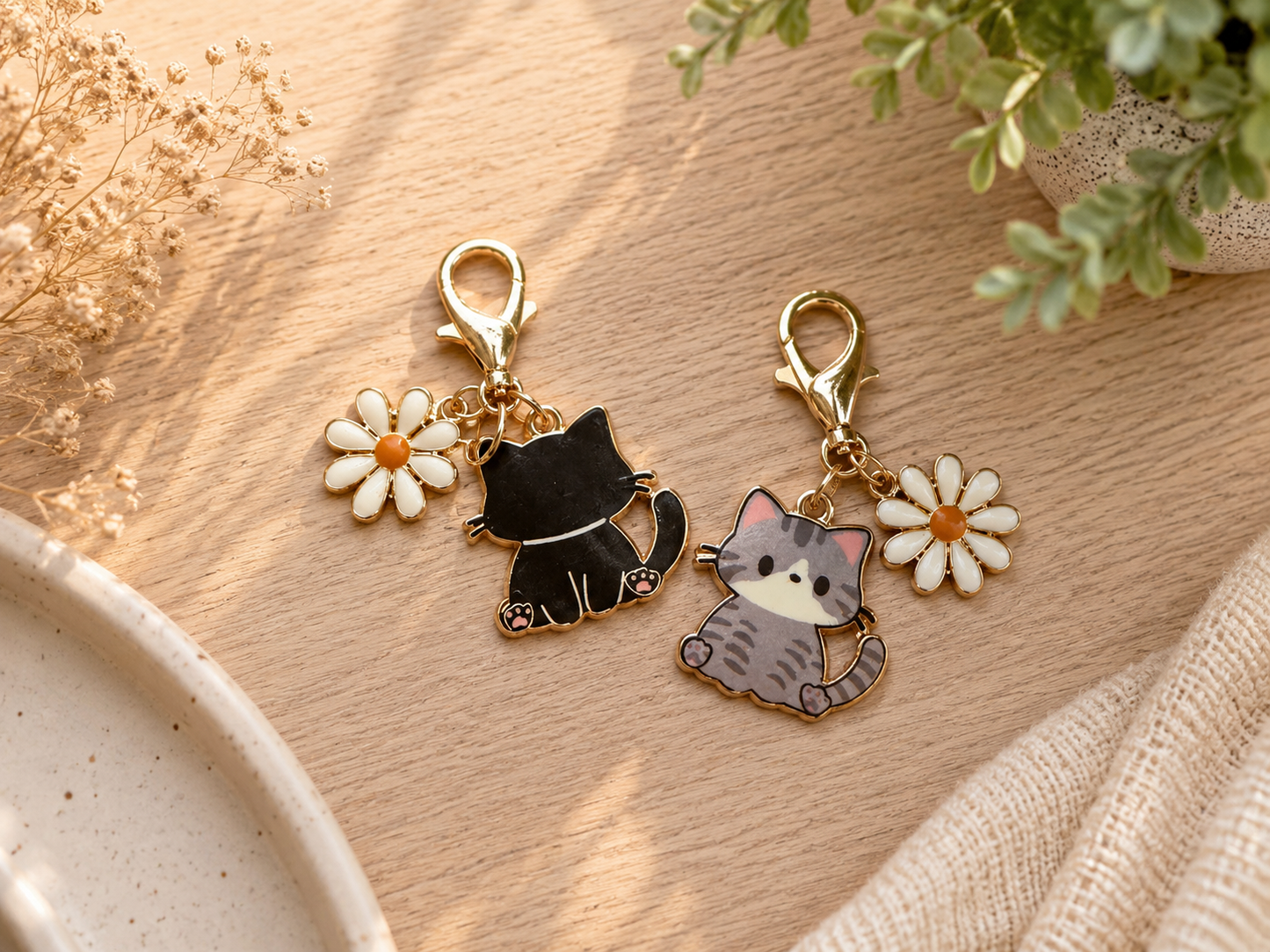 Porte-Clés - Chat Marguerite 🐱🌼