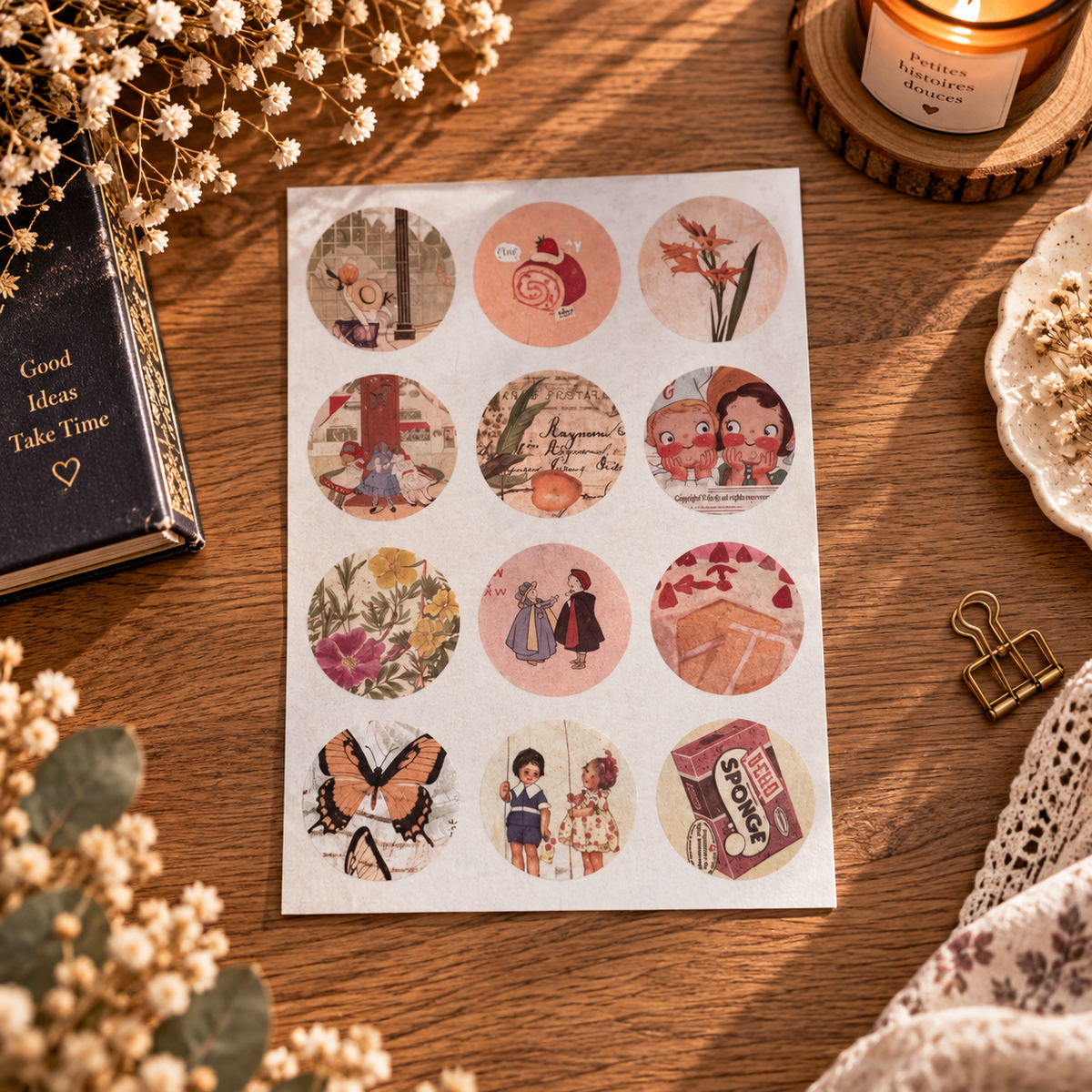 Stickers créatifs – Esprit Vintage 🌹