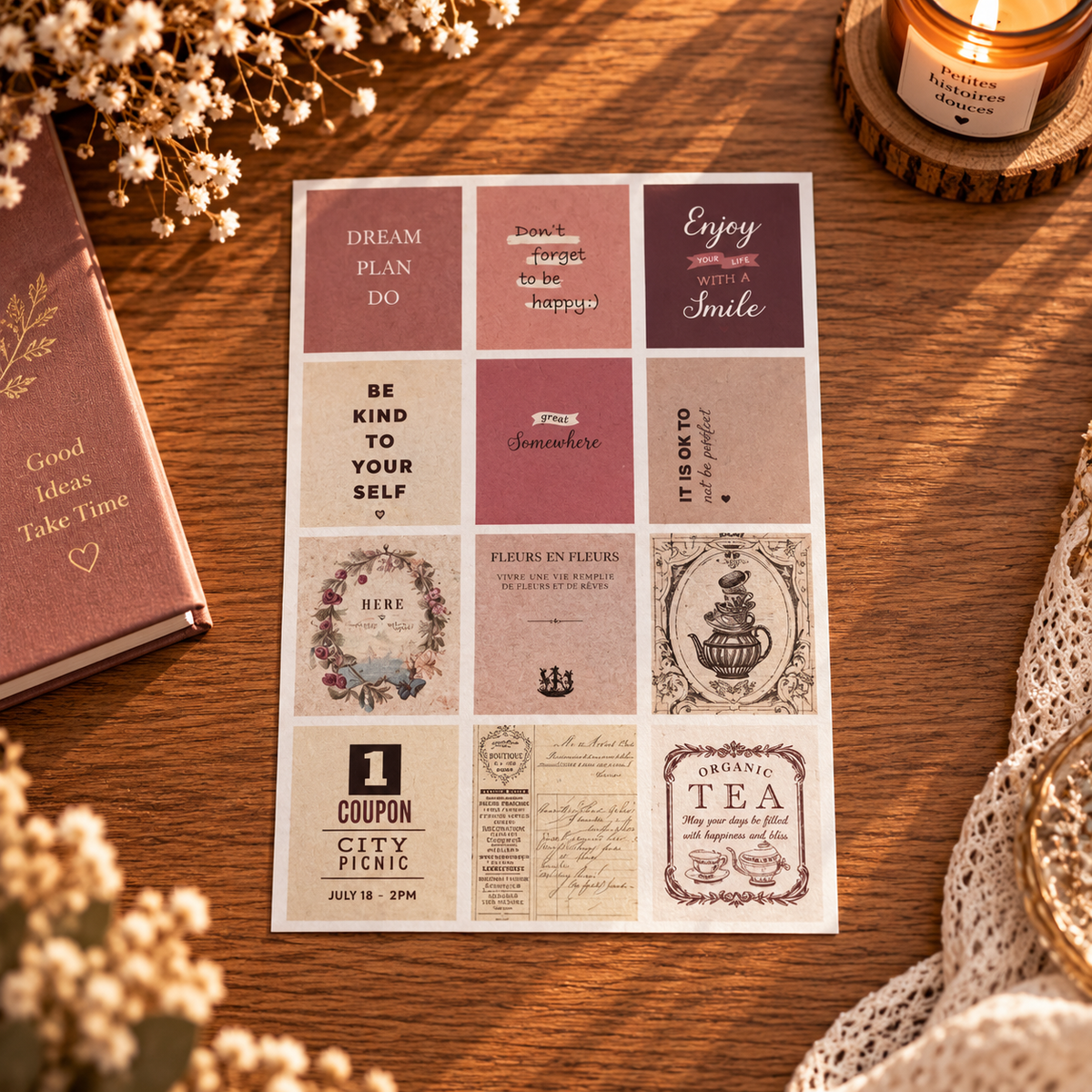 Stickers créatifs – Esprit Vintage 🌹