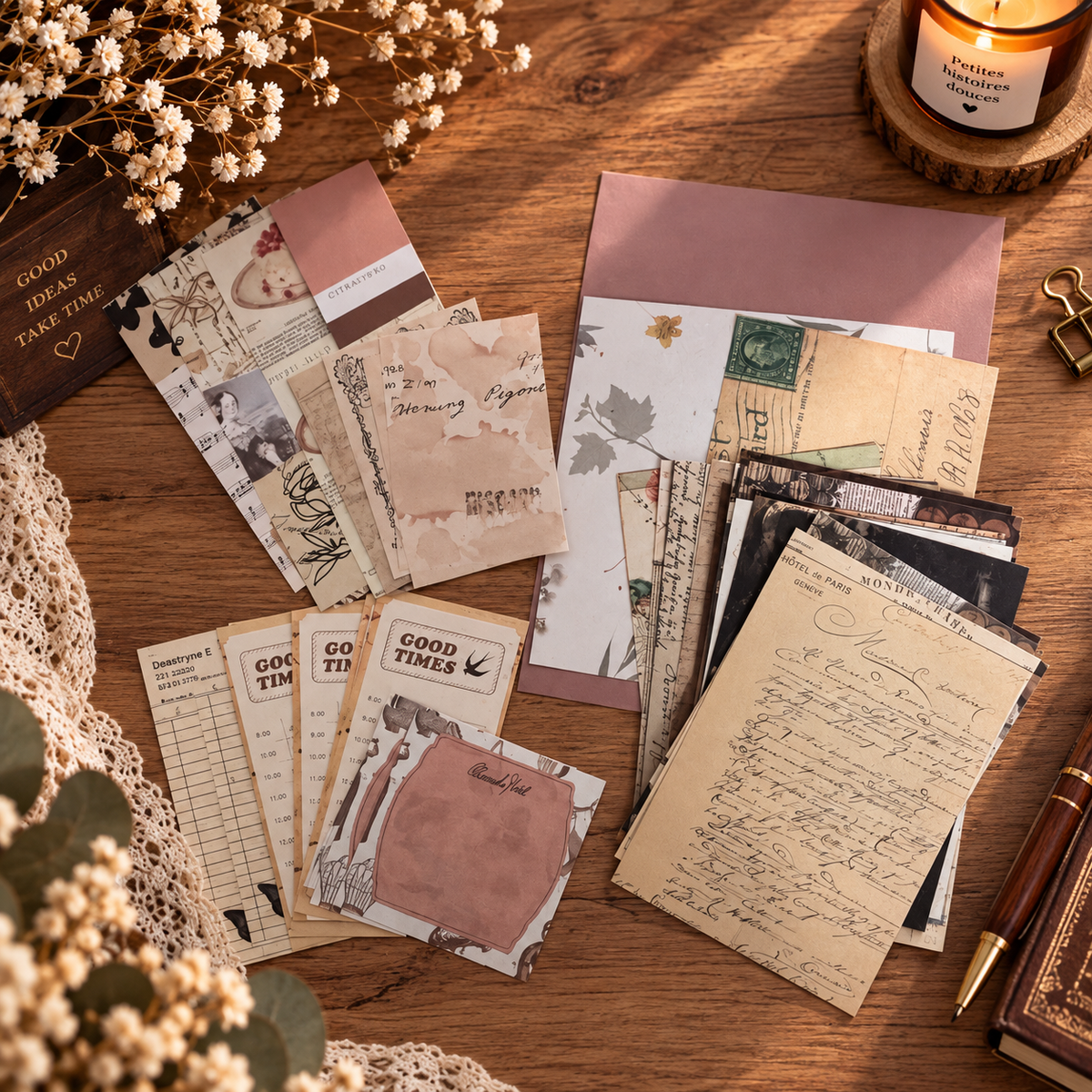 Papier scrapbooking – Esprit Vintage 🤎