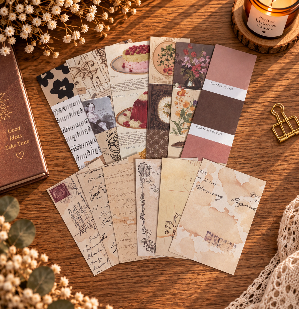 Papier scrapbooking – Esprit Vintage 🤎