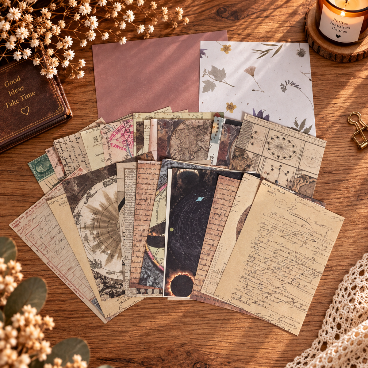 Papier scrapbooking – Esprit Vintage 🤎
