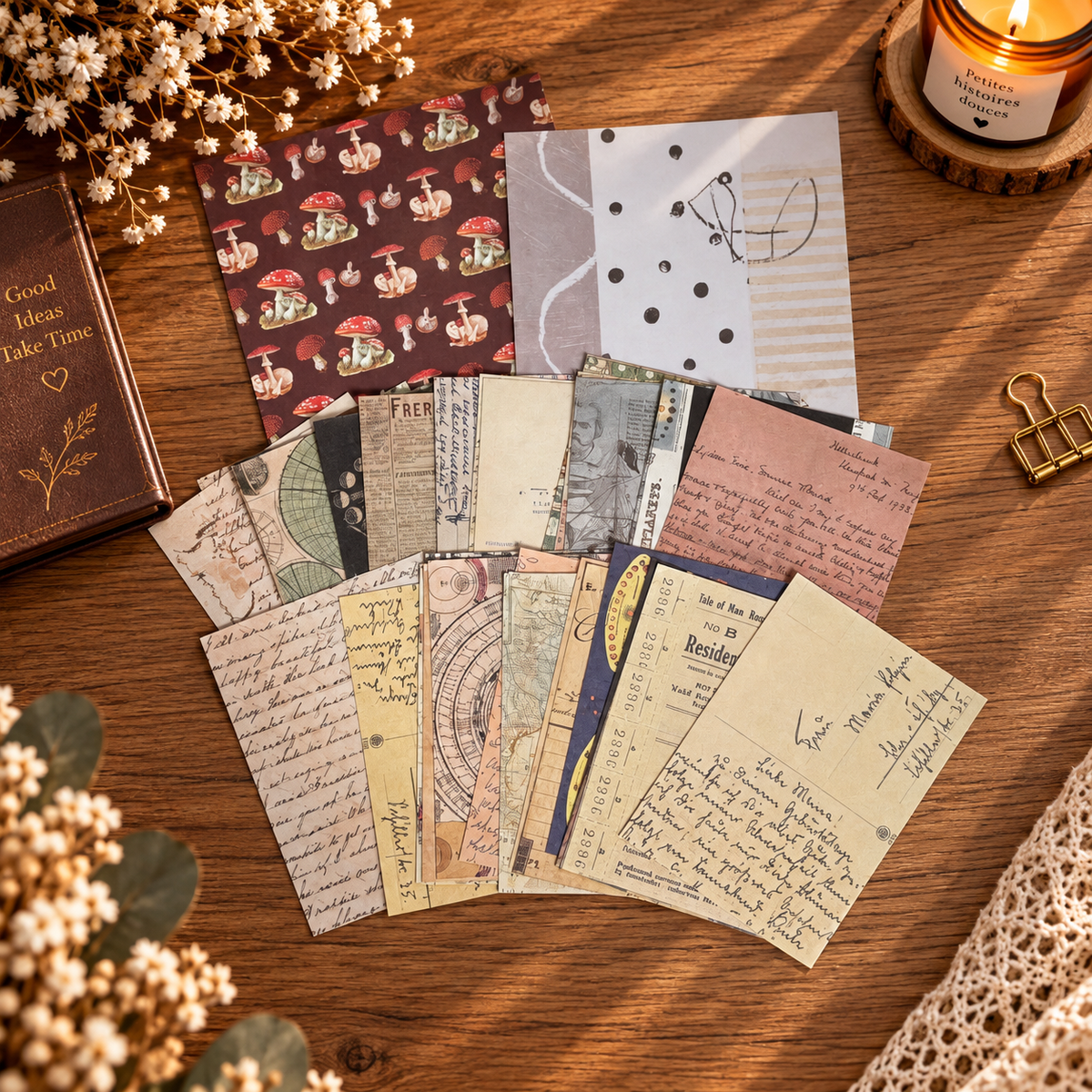 Papier scrapbooking – Esprit Vintage 🤎