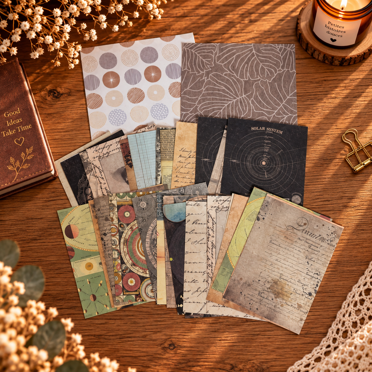 Papier scrapbooking – Esprit Vintage 🤎
