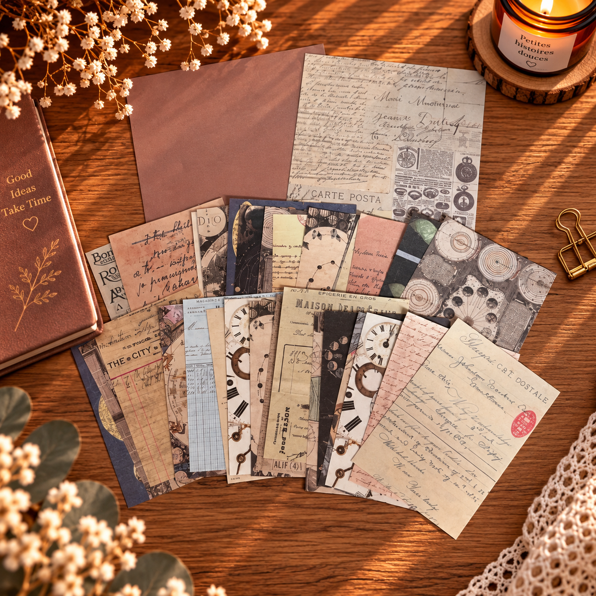 Papier scrapbooking – Esprit Vintage 🤎