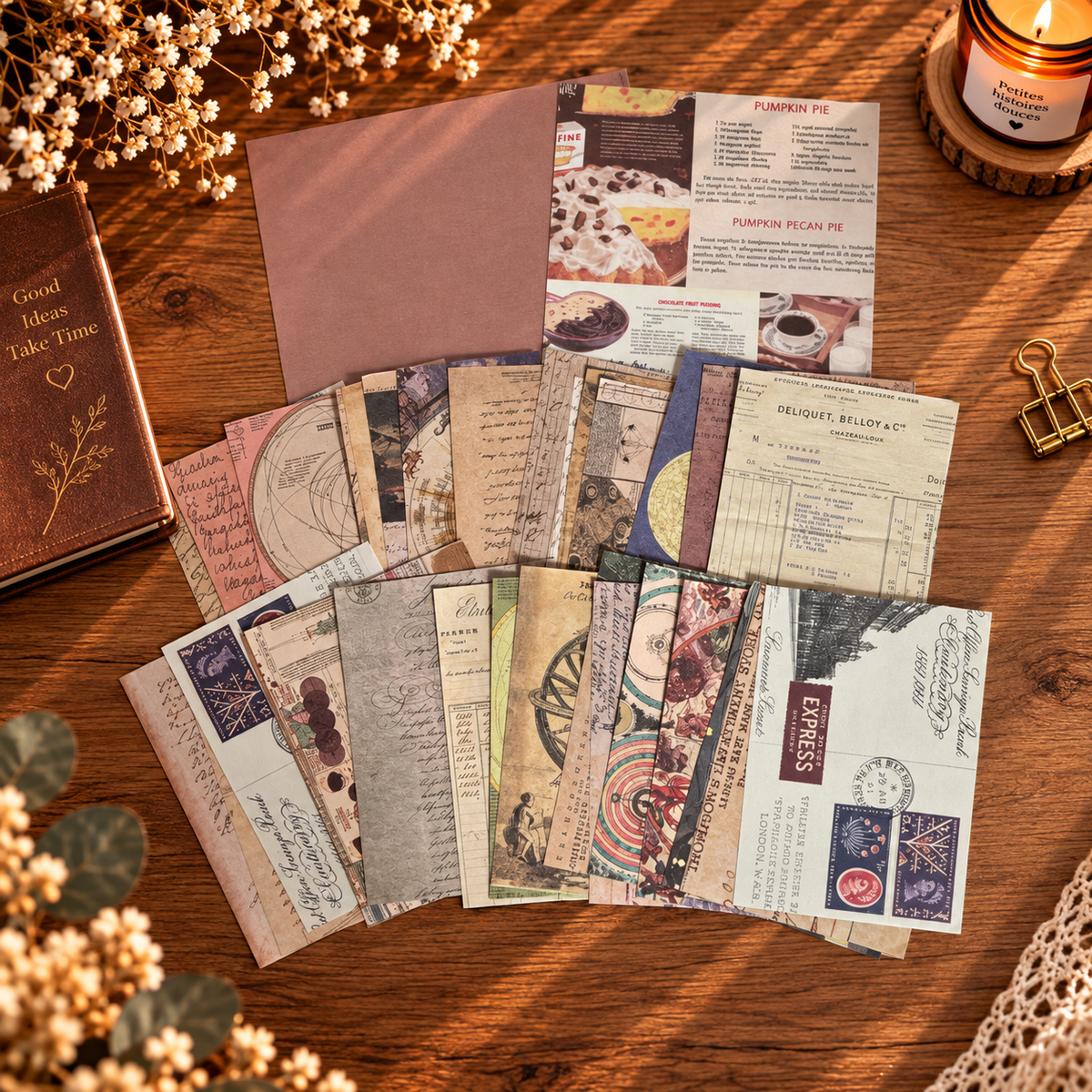 Papier scrapbooking – Esprit Vintage 🤎